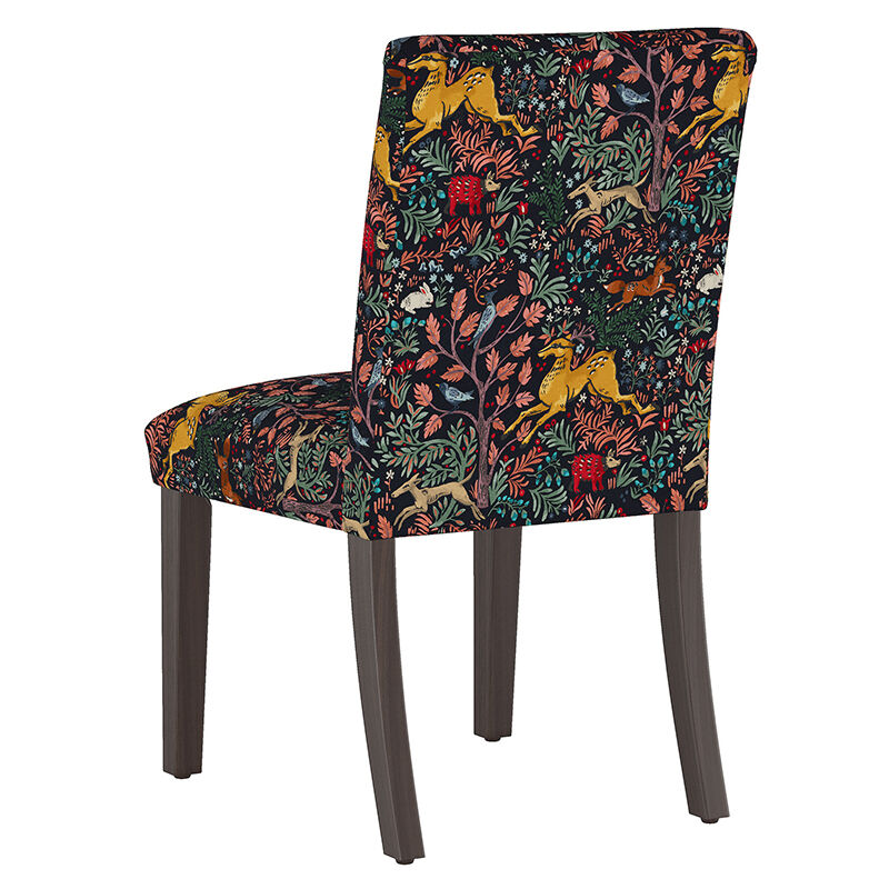 Skyline Furniture Cotton Fabric Dining Chair in Frolic Navy Print, , hires