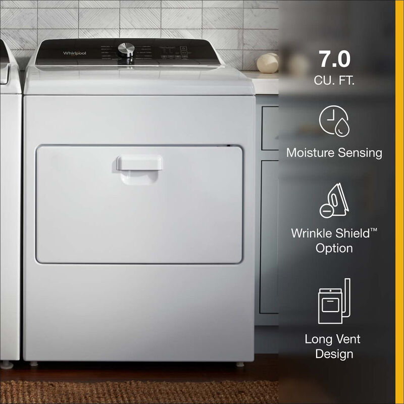 Whirlpool 29 in. 7.0 cu. ft. Long Vent Electric Dryer with Wrinkle