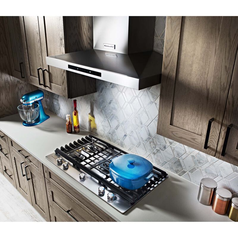 KitchenAid 36 in. 5-Burner Natural Gas Cooktop with Griddle, Simmer Burner & Power Burner - Stainless Steel, , hires