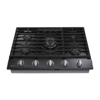 Samsung 30 in. 5-Burner Smart Natural Gas Cooktop with Griddle, Simmer Burner & Power Burner - Black Stainless | NA30N7755TG