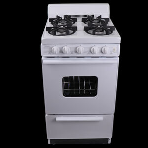 Premier 20 in. 2.4 cu. ft. Gas Range with 4 Sealed Burners - White, , hires