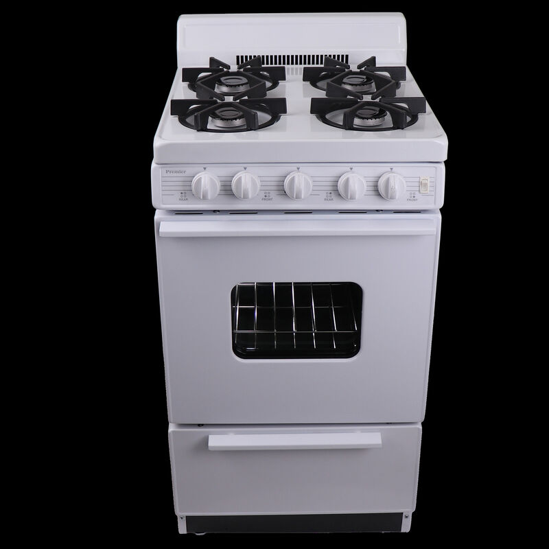 Premier 20 in. 2.4 cu. ft. Gas Range with 4 Sealed Burners - White, , hires