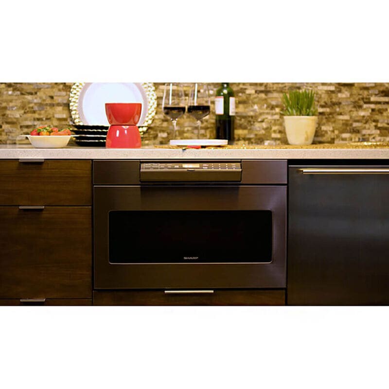 Sharp 24 in. 1.2 cu. ft. 950W Drawer Microwave with Sensor Cooking - Black Stainless Steel, , hires