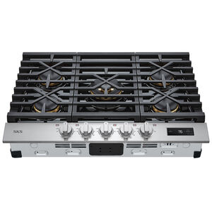 SKS 30 in. 5-Burner Smart Natural Gas Cooktop with Simmer Burner & Power Burner - Stainless Steel, , hires