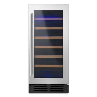 Whirlpool 15 in. Undercounter Wine Cooler with Wood Racks, Single Temperature Zone & 34 Bottle Capacity - Stainless Steel | WUW35X15DS