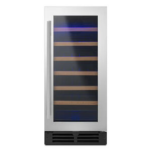 Whirlpool 15 in. Undercounter Wine Cooler with Single Zone & 34 Bottle Capacity - Stainless Steel, , hires