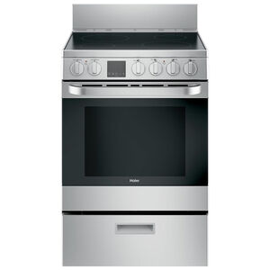 GE 24 in. 2.9 cu. ft. Convection Oven Freestanding Electric Range with 4 Smoothtop Burners - Stainless Steel, , hires