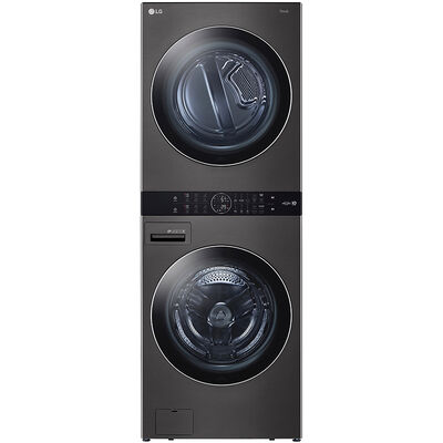LG 27 in. WashTower with 4.5 cu. ft. Washer with 10 Wash Programs & 7.4 cu. ft. Electric Dryer with 9 Dryer Programs, Sensor Dry & Wrinkle Care - Black Steel | WKEX200HBA