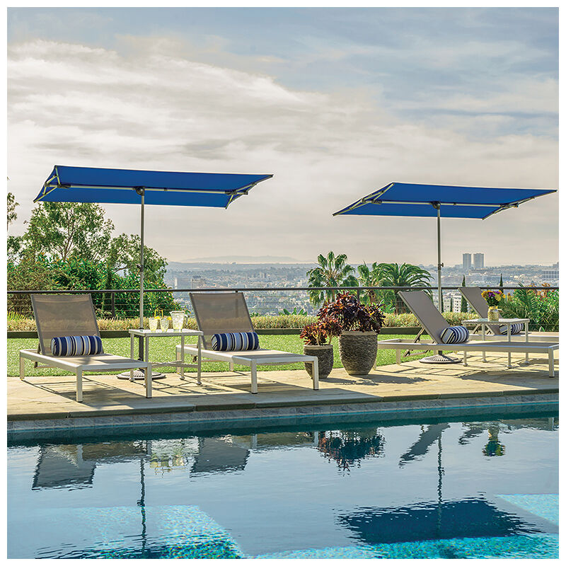 SimplyShade Capri 4.95'x6.93' Rectangle Balcony Umbrella - Ocean Blue, Blue, hires