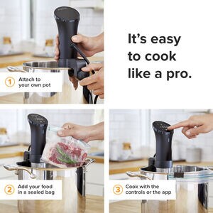 Anova Precision Cooker Sous Vide with 8L/Min Flow Rate, Wifi Connectivity & App Control - Black/Silver, , hires