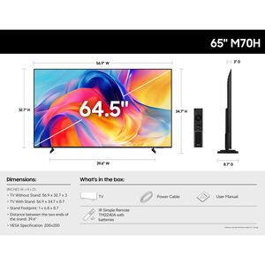 Samsung - 65" Class M70H Mini LED 4K UHD Smart Tizen TV, , hires