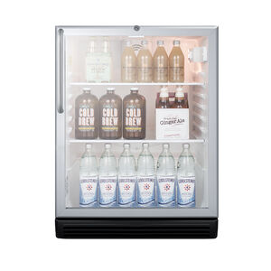 Summit 24 in. Built-In/Freestanding 5.2 cu. ft. Beverage Center with Adjustable Shelves & Knob(s) Control - Stainless Steel, , hires