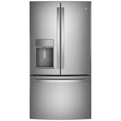GE Profile 36 in. 22.1 cu. ft. Counter Depth French Door Refrigerator with Ice & Water Dispenser - Fingerprint Resistant Stainless | PYD22KYNFS