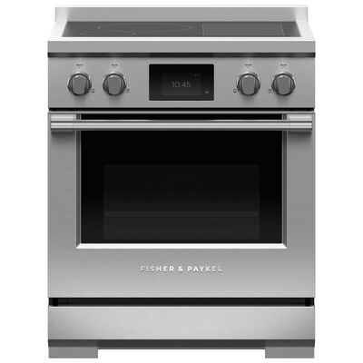 Fisher & Paykel Series 9 30 in. 4.0 cu. ft. Smart Air Fry Convection Oven Freestanding Electric Range with 4 Induction Zones - Stainless Steel | RIV3304