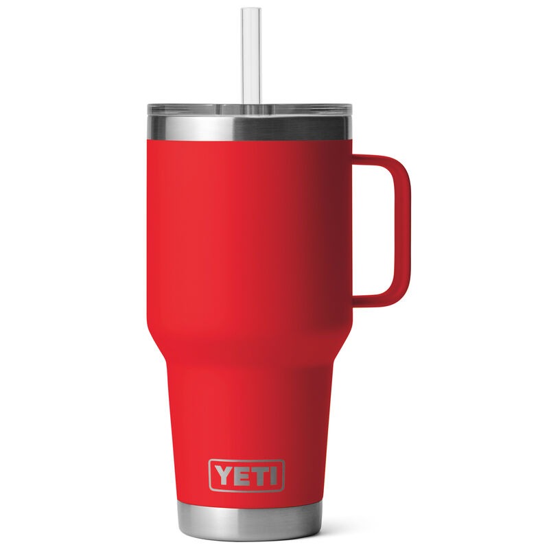 NEW YETI Rescue Red 35oz Straw Lid Rambler Cup - Genuine