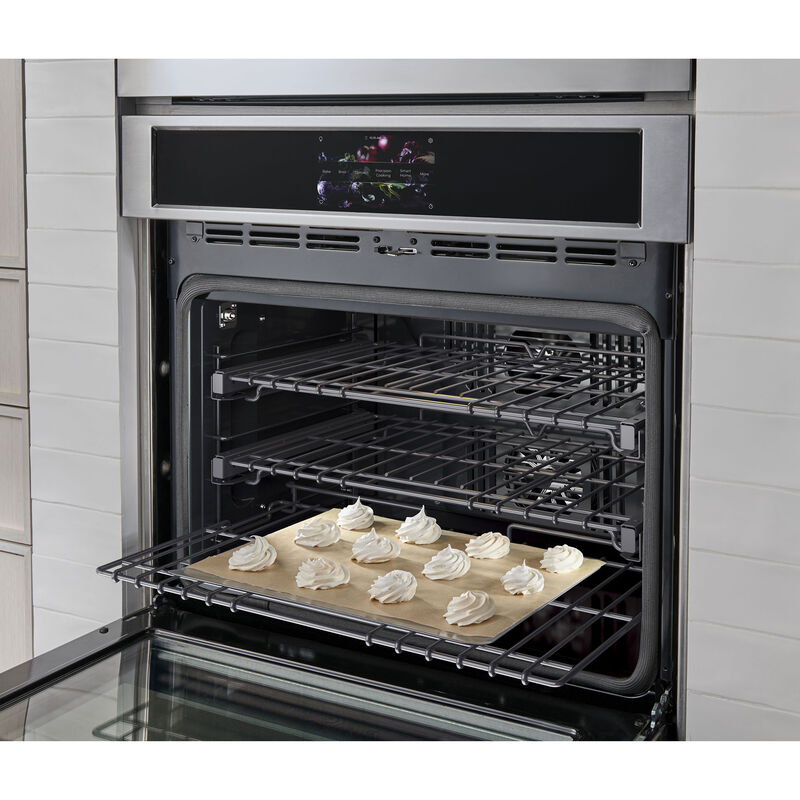 Monogram Statement Series 30 in. 5 cu. ft. Smart Speed Electric Single Wall Oven with True European Convection - Stainless Steel, , hires