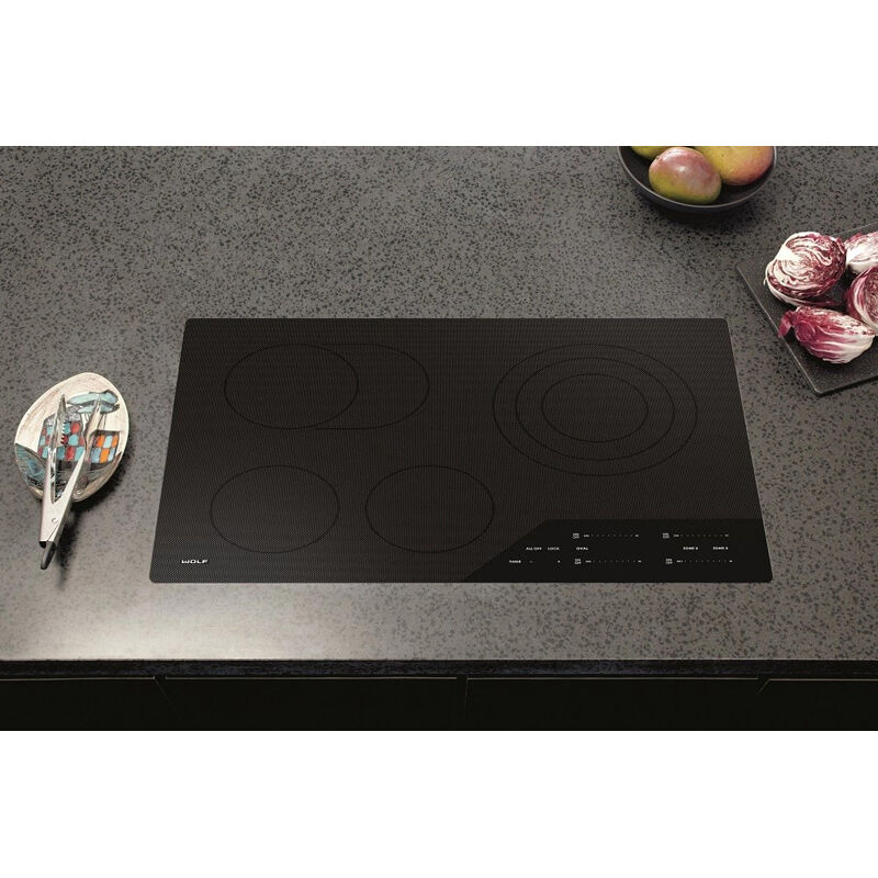 Wolf Contemporary Series 30 in. 4-Burner Electric Cooktop with Simmer Burner - Black, , hires