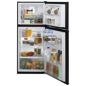 GE 24 in. 11.6 cu. ft. Top Freezer Refrigerator - Black, Black, hires