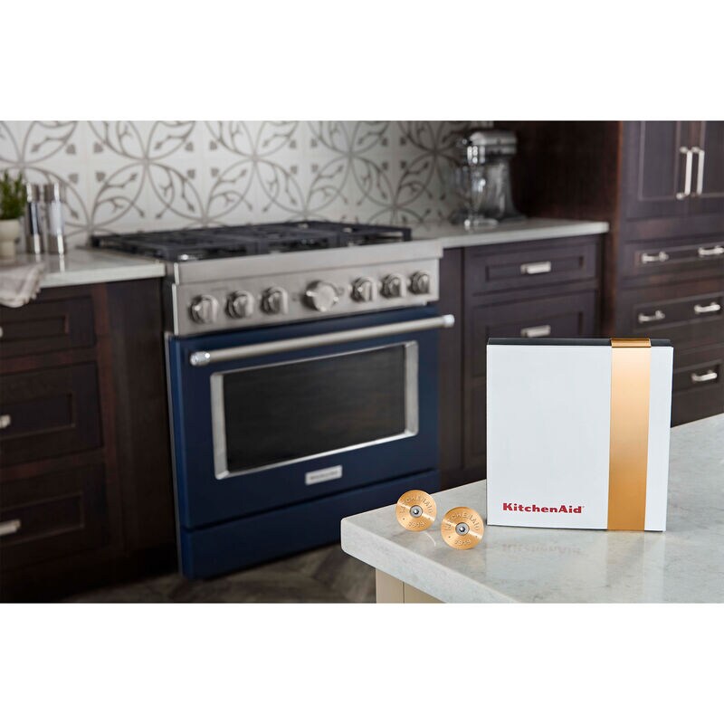 KitchenAid Gold Commercial-Style Range Handle Medallion Kit, , hires