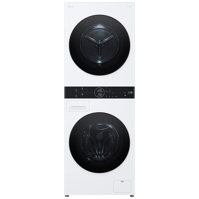 LG 24 in. 2.8 cu. ft. Smart Electric Front Load Ventless WashTower with Heat Pump, Center Control, Sensor Dry, Sanitize & Steam Cycle - White | WKHC152HWA