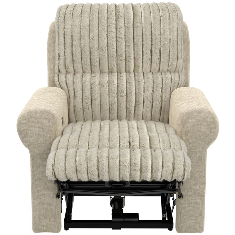 Jackson Furn Foxy Power Lay Flat Recliner with Zero Gravity - Porcelain, , hires