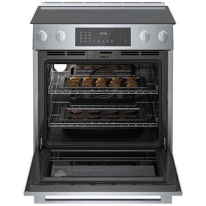 Bosch Benchmark 30 in. 4.6 cu. ft. True European Convection Slide-In Electric Range with Smoothtop Burners - Stainless Steel, , hires