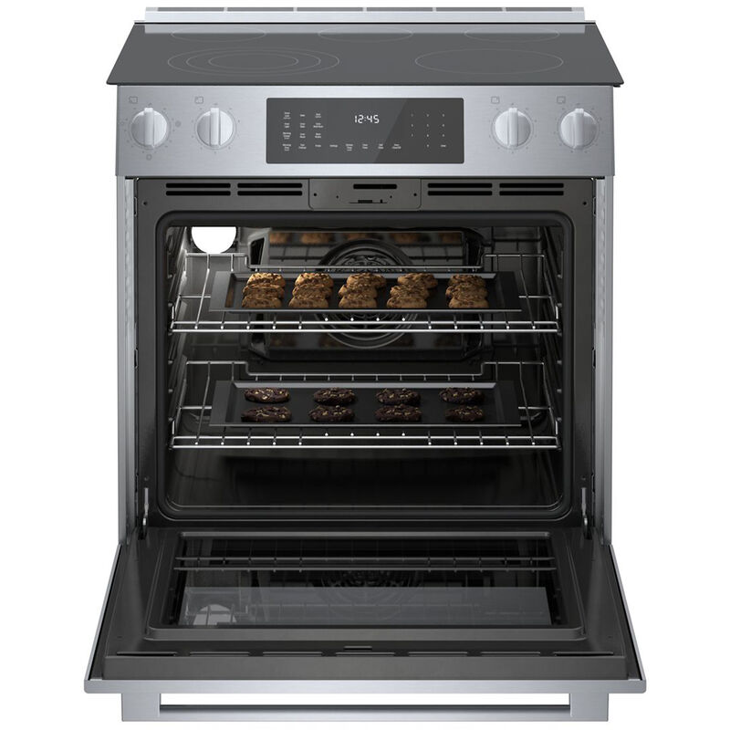 Bosch Benchmark 30 in. 4.6 cu. ft. True European Convection Slide-In Electric Range with Smoothtop Burners - Stainless Steel, , hires