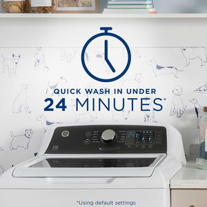 GE 27 in. 4.5 cu. ft. Top Load Washer with Agitator & Sanitize with Oxi - White, , hires
