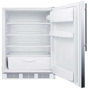 Summit AccuCold 24 in. 5.5 cu. ft. Undercounter Refrigerator with Factory Installed Lock - Stainless Steel, , hires