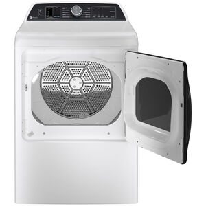 GE Profile 27 in. 7.4 cu. ft. Smart Gas Dryer with Aluminized Alloy Drum, Sensor Dry, Sanitize & Steam Cycle - White, White, hires