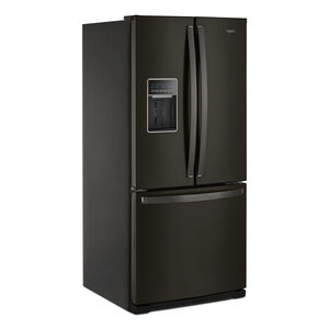 Whirlpool 30 in. 19.7 cu. ft. French Door Refrigerator with Water Dispenser - Black Stainless, Black Stainless, hires