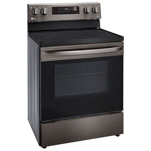 LG 30 in. 6.3 cu. ft. Smart Air Fry Standard Convection Electric Range with Radiant Burners - Black Stainless, Black Stainless, hires