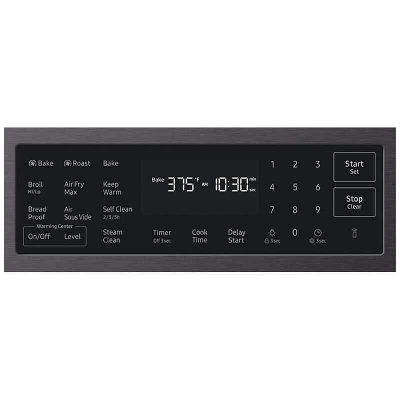 Samsung Bespoke 30 in. 6.3 cu. ft. Smart Air-Fry True European Convection Slide-In Electric Range with Radiant Burners - Matte Black Steel, Matte Black Steel, hires