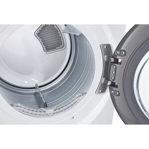 LG 27 in. 7.4 cu. ft. Smart Stackable Round-Door Electric Dryer with Built-In Intelligence, Sensor Dry, Turbo Steam, Sanitize & Steam Cycle - White, White, hires
