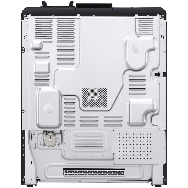 LG InstaView 30 in. 6.9 cu. ft. Smart Air Fry True European Convection Double Oven Slide-In Gas Range with 5 Sealed Burners & Griddle - PrintProof Black Stainless Steel, PrintProof Black Stainless Steel, hires