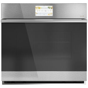 Cafe 30 in. 5.0 cu. ft. Electric Smart Wall Oven with True European Convection & Self Clean - Platinum Glass, Platinum Glass, hires