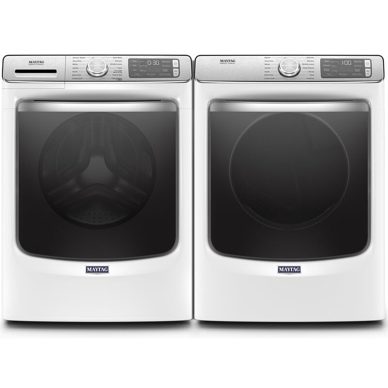 Maytag 27 in. 7.3 cu. ft. Smart Stackable Electric Dryer with Extra Power Button, Industry-Exclusive Extra Moisture Sensor, Sanitize & Steam Cycle - White, White, hires