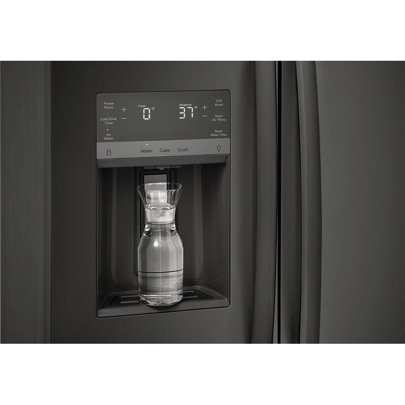 Frigidaire Gallery 36 in. 25.6 cu. ft. Side by Side Refrigerator with Ice & Water Dispenser - Black Stainless, Black Stainless, hires
