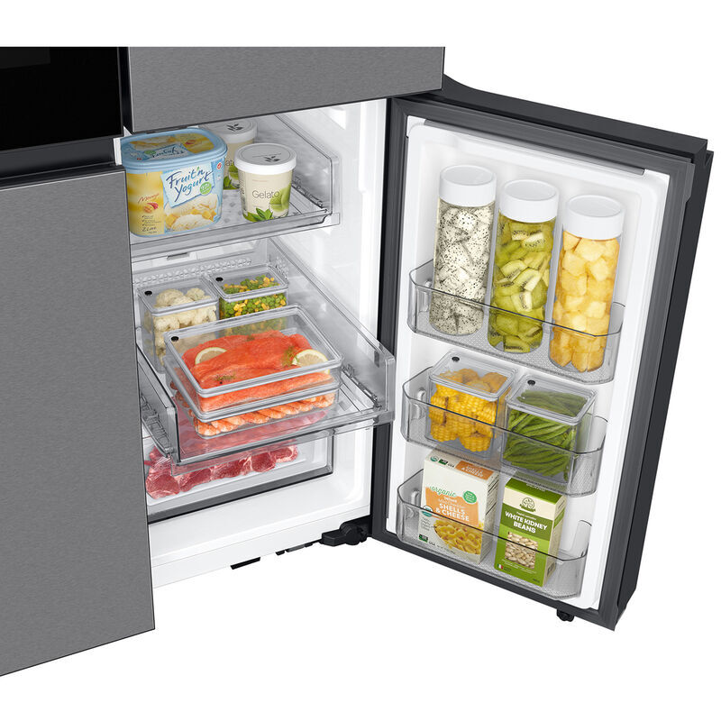 Samsung Bespoke 36 in. 28.6 cu. ft. Smart 4-Door Flex French Door Refrigerator with Temperature Controlled Beverage Center & Internal Water Dispenser - Fingerprint Resistant Stainless Steel, Fingerprint Resistant Stainless, hires