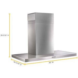 Whirlpool 36 in. Convertible Chimney Style Range Hood with 400 CFM, 3 Fan Speeds & 2 LED Lights - Stainless Steel, , hires