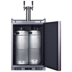Summit 24 in. 5.6 cu. ft. Beer Dispenser with 2 Taps, Digital Controls & Digital Thermostat - Custom Panel Ready, , hires