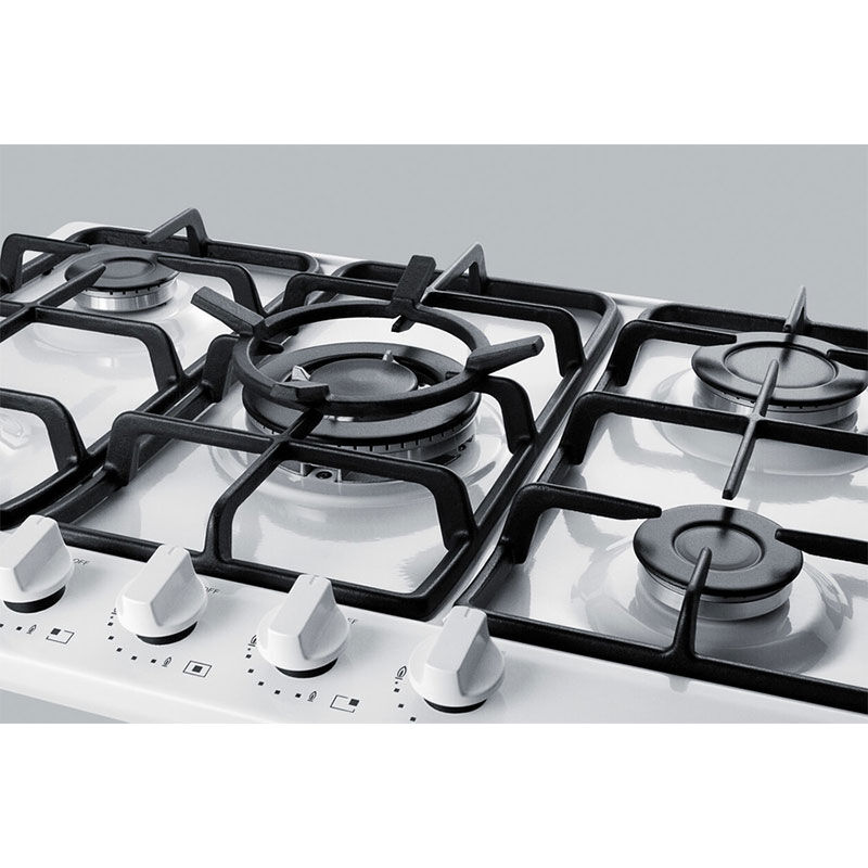 Summit 27 in. 5-Burner Natural Gas Cooktop - White, , hires