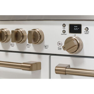 Cafe Commercial-Style 48 in. 8.2 cu. ft. Smart Air Fry True European Convection Double Oven Dual Fuel Range with 6 Sealed Burners & Griddle - Matte White, Matte White, hires