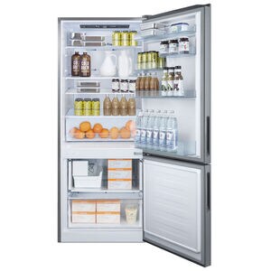 Summit 28 in. 14.6 cu. ft. Counter Depth Bottom Freezer Refrigerator with Ice Maker - Stainless Steel, , hires