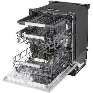 LG 24 in. Top Control Flush-Mount Smart Dishwasher with 44 dBA Sound Level, 3rd-Rack, AutoVent Dry, Dynamic Heat Dry & Pocket Handle - PrintProof Stainless Steel, , hires