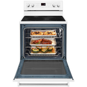 KitchenAid 30 in. 6.4 cu. ft. Convection Oven Freestanding Electric Range with 5 Smoothtop Burners - White, White, hires