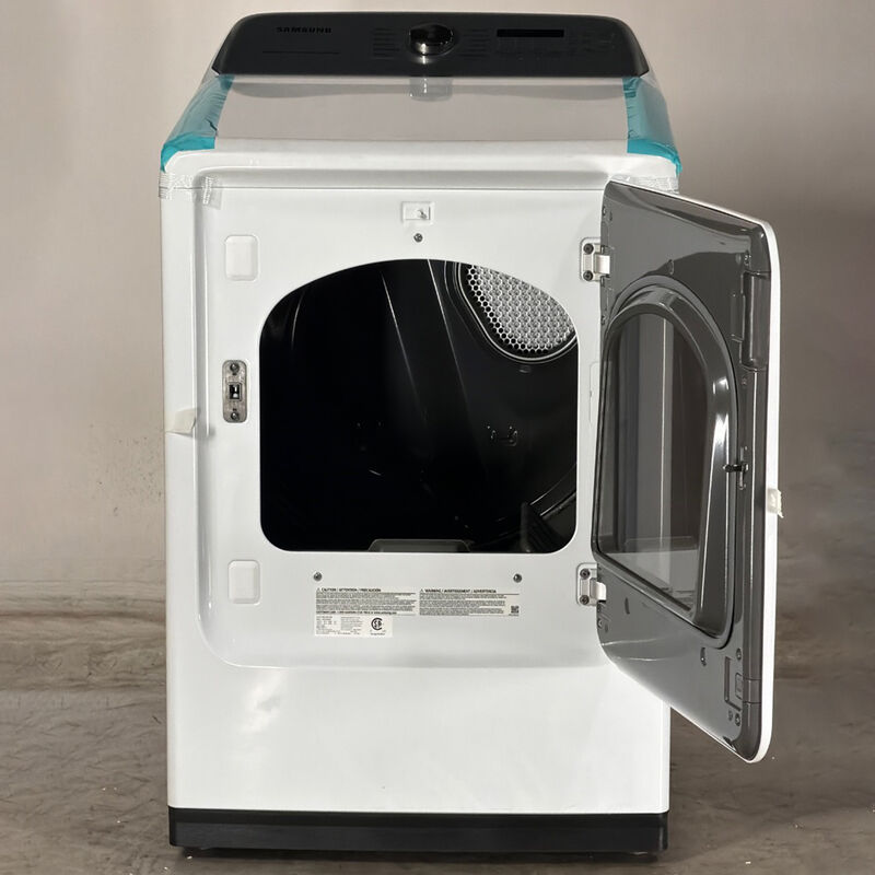 Samsung 27 in. 7.4 cu. ft. Front Loading Electric Dryer with 12 Dryer Programs, 10 Dry Options, Sanitize Cycle, Wrinkle Care & Sensor Dry - White (Open Box Excellent Condition), , hires