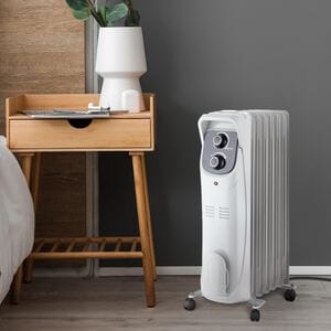 Lifesmart 1500W Radiator Space Heater with 3 Heat Settings & Overheat Safety Shut-Off - White, , hires