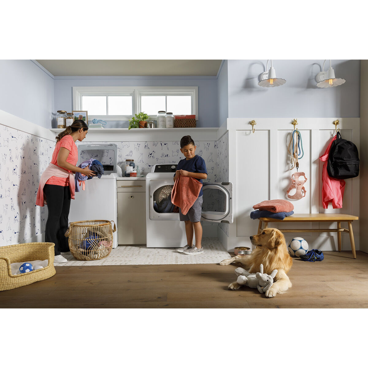 GE 27 in. 7.4 cu. ft. Electric Dryer with Sanitize Cycle & Sensor