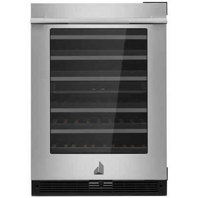 JennAir Rise 24 in. Compact Built-In Wine Cooler with 45 Bottle Capacity, Dual Temperature Zones & Digital Control - Stainless Steel | JUWFR242HL